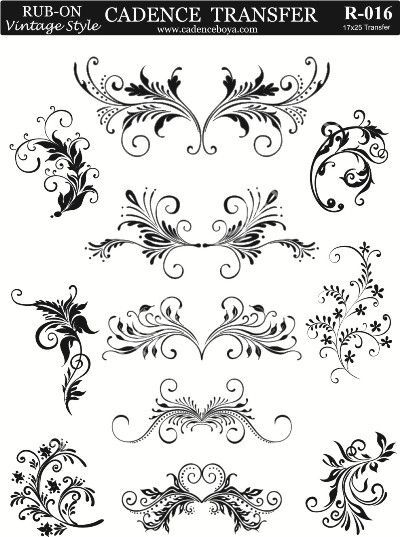 Cadence Rub-on Vintage Transfer 17*25 R-016