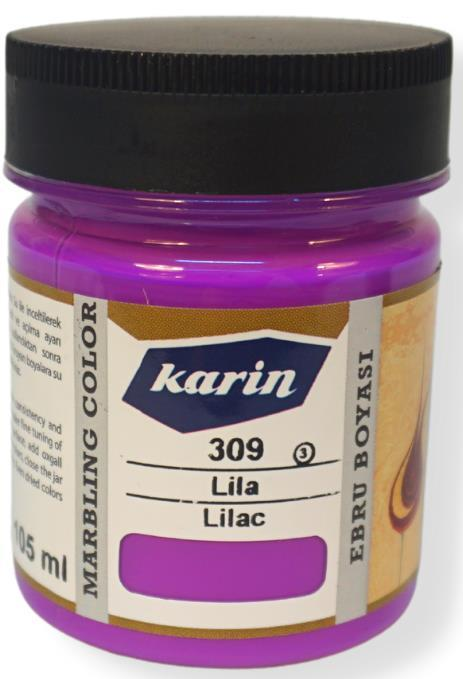 Karin Ezilmiş Ebru Boyası 105ml 309 Lila