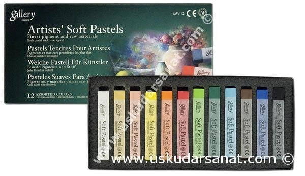 MUNGYO GALLERY Köşeli Toz Pastel Tam Boy 12'li Set