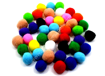 PONPON 20 MM KARIŞIK RENKLİ 50`Lİ PAKET