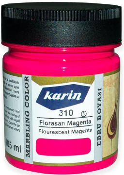 Karin Ezilmiş Ebru Boyası 105ml 310 Florasan Magenta