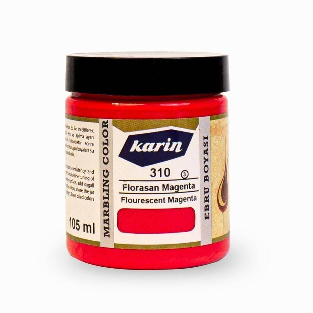 Karin Ezilmiş Geleneksel Ebru Boyası 105 ml 310 Florasan Magenta
