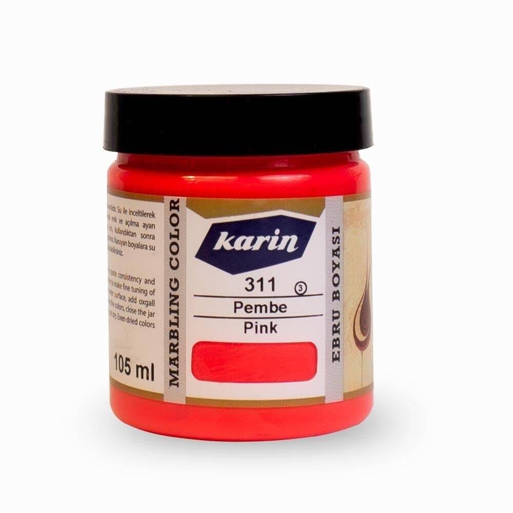 Karin Ezilmiş Geleneksel Ebru Boyası 105 ml 311 Pembe