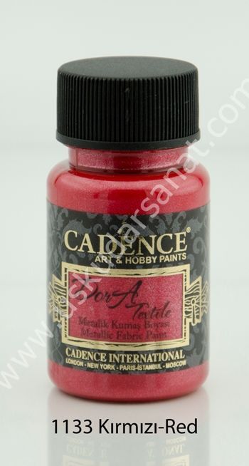 Cadence Dora Textile Metalik Kumaş Boyası 50ml 1133 Kırmızı-Red