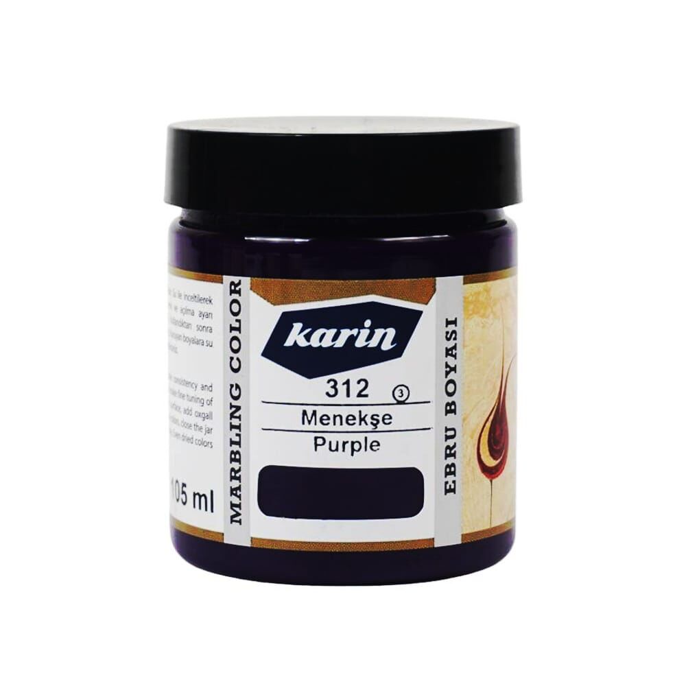 Karin Ezilmiş Geleneksel Ebru Boyası 105 ml 312 Menekşe