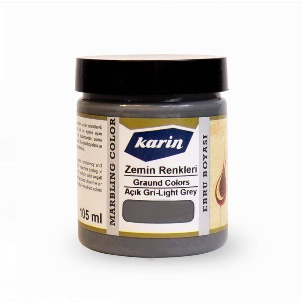 Karin Ezilmiş Geleneksel Ebru Boyası 105 ml 901 Açık Gri