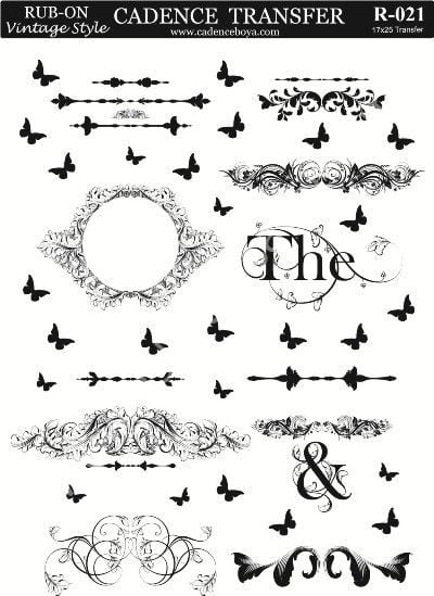 Cadence Rub-on Vintage Transfer 17*25 R-021