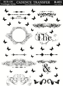 Cadence Rub-on Vintage Transfer 17*25 R-021