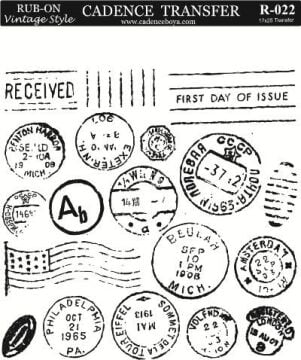 Cadence Rub-on Vintage Transfer 17*25 R-022