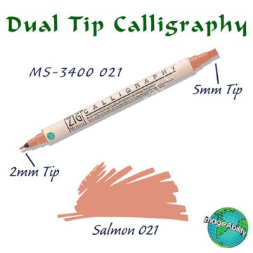 Zig Memory System MS-3400 Çift Uçlu Kaligrafi Kalemi 2 – 5 mm Salmon 021