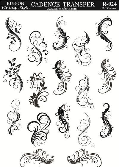 Cadence Rub-on Vintage Transfer 17*25 R-024