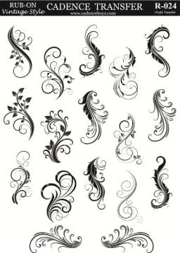 Cadence Rub-on Vintage Transfer 17*25 R-024