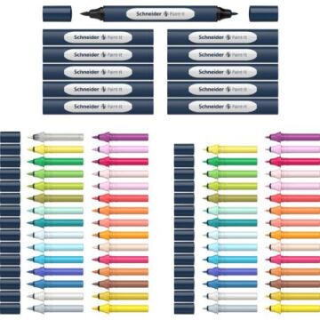 Schneider Paint-It 040 Twin Markör Set 72 Parça Brush ve Yuvarlak Uç