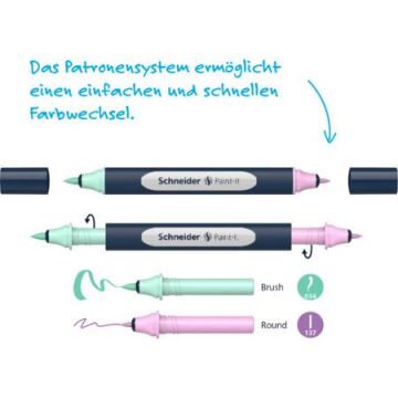 Schneider Paint-It 040 Twin Markör Set 72 Parça Brush ve Yuvarlak Uç