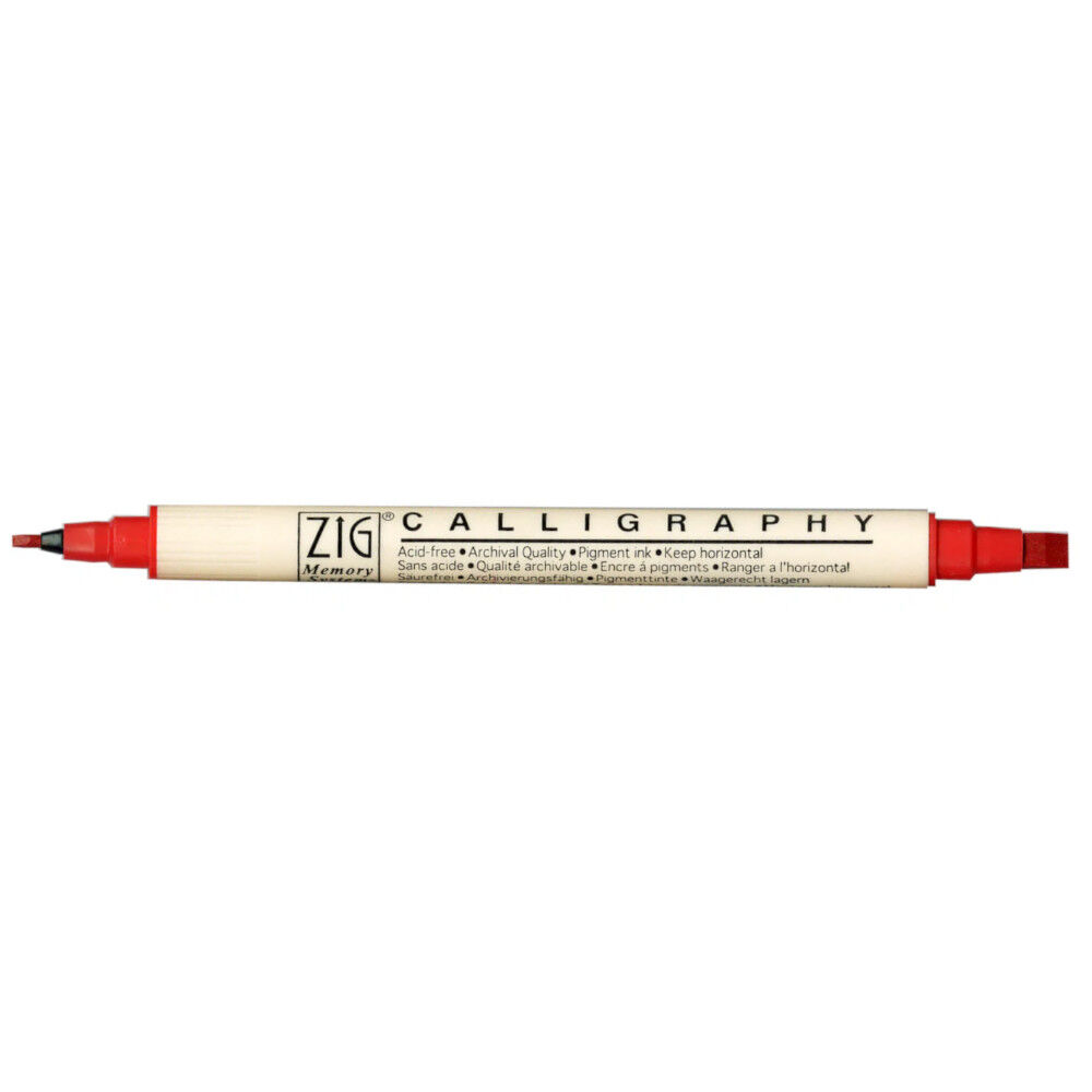 Zig Memory System MS-3400 Çift Uçlu Kaligrafi Kalemi 2 – 5 mm Pure Red 020