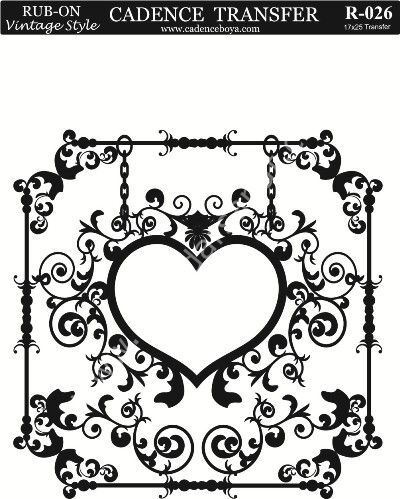 Cadence Rub-on Vintage Transfer 17*25 R-026