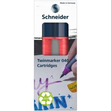 Schneider Paint-It 040 Twin Markör Kartuşu 2 li Kırmızı