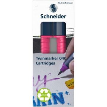 Schneider Paint-It 040 Twin Markör Kartuşu 2 li Royal Kırmızı