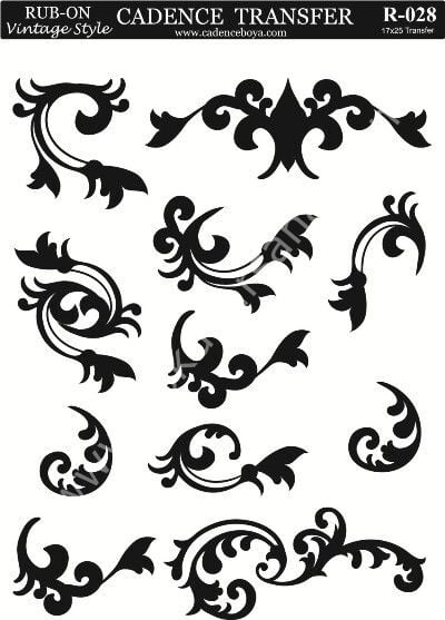 Cadence Rub-on Vintage Transfer 17*25 R-028