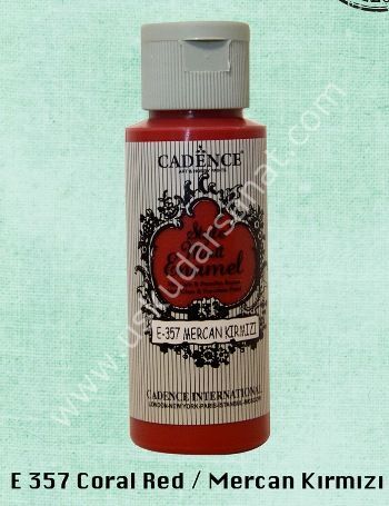 Cadence Style Matt Enamel Cam & Porselen Boyası 59 ml E 357 Coral Red Mercan Kırmızı