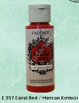 Cadence Style Matt Enamel Cam & Porselen Boyası 59 ml E 357 Coral Red Mercan Kırmızı