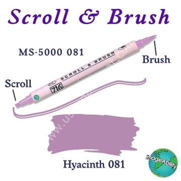 Zig Scroll & Brush Çift Çizgi ve Fırça Uçlu Kaligrafi Kalemi 081 Lila