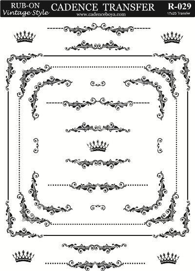 Cadence Rub-on Vintage Transfer 17*25 R-029