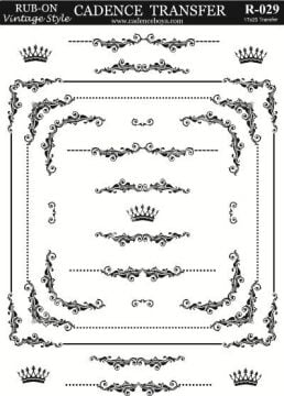 Cadence Rub-on Vintage Transfer 17*25 R-029