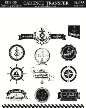 Cadence Rub-on Vintage Transfer 17*25 R-035