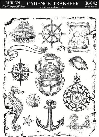 Cadence Rub-on Vintage Transfer 17*25 R-042