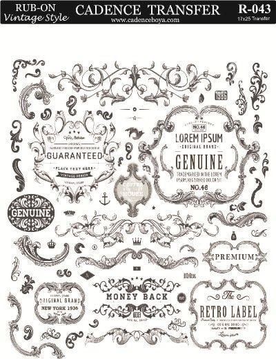 Cadence Rub-on Vintage Transfer 17*25 R-043