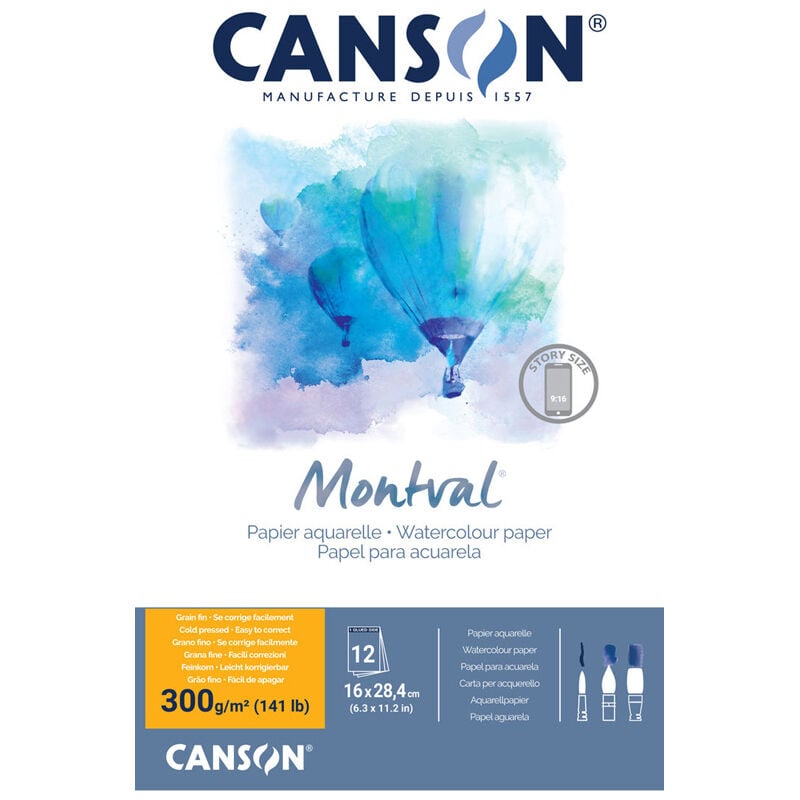 Canson Montval Suluboya Defteri 160 x 284 mm, 300gr 12 Yaprak - story Size