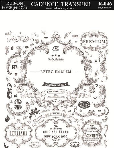 Cadence Rub-on Vintage Transfer 17*25 R-046