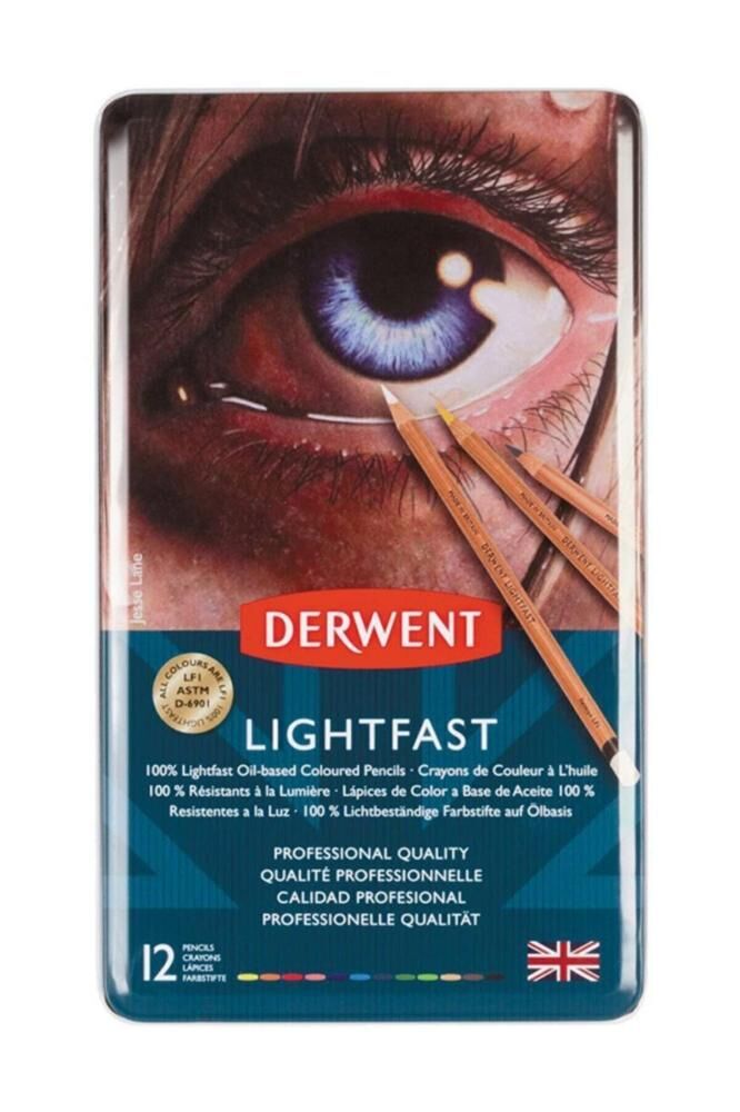 Derwent Lightfast Yağ Bazlı Kuru Boya Seti 12li DW2302719