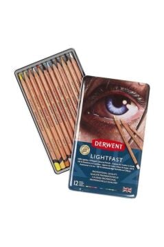 Derwent Lightfast Yağ Bazlı Kuru Boya Seti 12li DW2302719