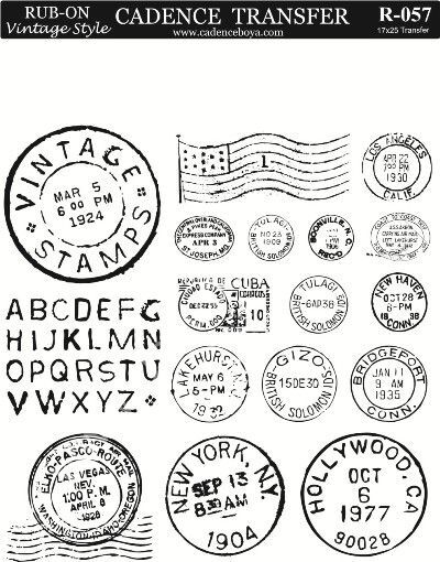 Cadence Rub-on Vintage Transfer 17*25 R-057