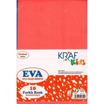 Eva Karışık Renkli 20x30 (A4) 10'lu Paket
