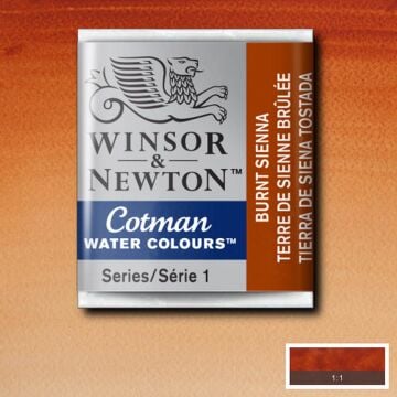 Winsor & Newton Cotman Yarım Tablet Suluboya Burnt Sienna 074