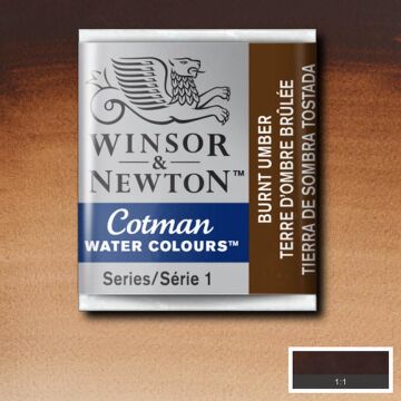 Winsor & Newton Cotman Yarım Tablet Suluboya Burnt Umber 076
