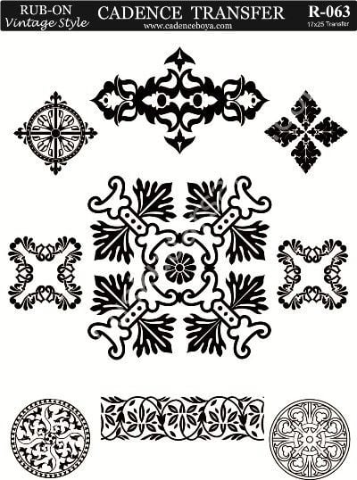 Cadence Rub-on Vintage Transfer 17*25 R-063