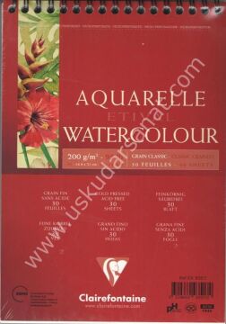 Clairefontaine Etival Klasik Suluboya Blok A3 200gr. 30yp. Üstten Spiralli