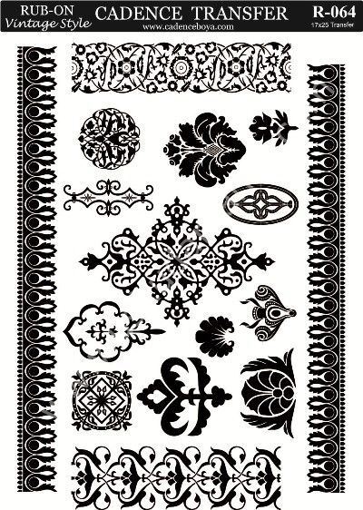 Cadence Rub-on Vintage Transfer 17*25 R-064