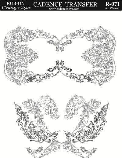 Cadence Rub-on Vintage Transfer 17*25 R-071