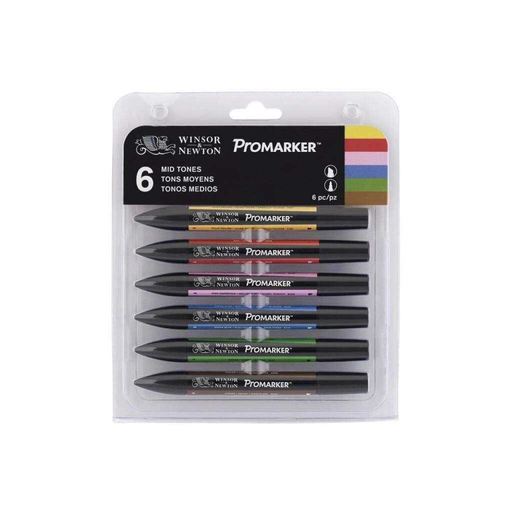 Winsor&Newton ProMarker Ara Tonlar 6 lı Set