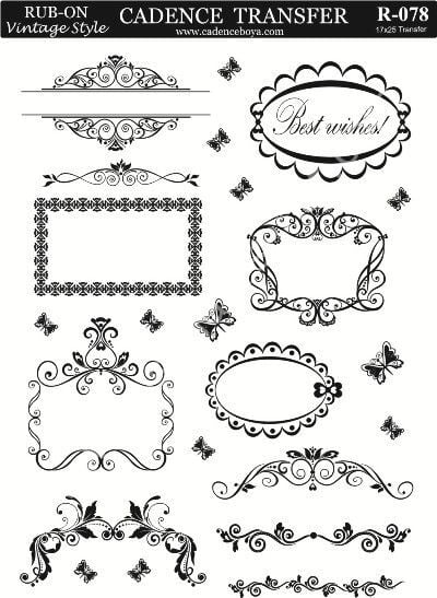Cadence Rub-on Vintage Transfer 17*25 R-078