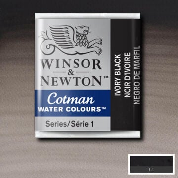 Winsor & Newton Cotman Yarım Tablet Suluboya Ivory Black 331