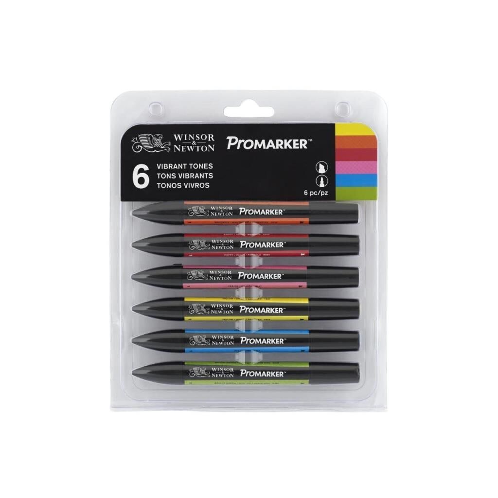 Winsor&Newton ProMarker Güçlü Tonlar 6 lı Set