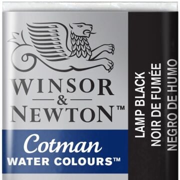 Winsor & Newton Cotman Yarım Tablet Suluboya Lamp Black 337