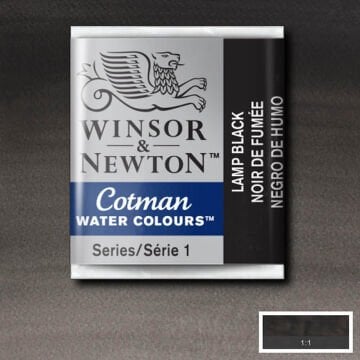 Winsor & Newton Cotman Yarım Tablet Suluboya Lamp Black 337