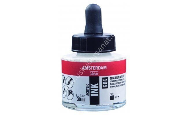 Amsterdam Sıvı Akrilik Mürekkep 30ml 105 Titanium White